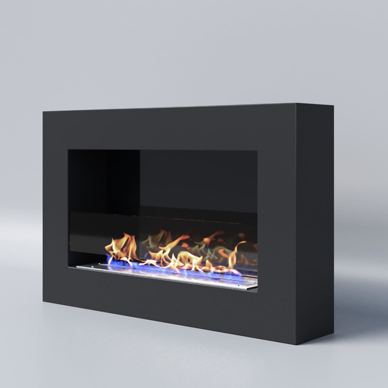 Биокамин "Русский огонь" Лофт 800N настенный (высота 500мм) с декоративным стеклом (стемалитом) по цене 25 100 руб.