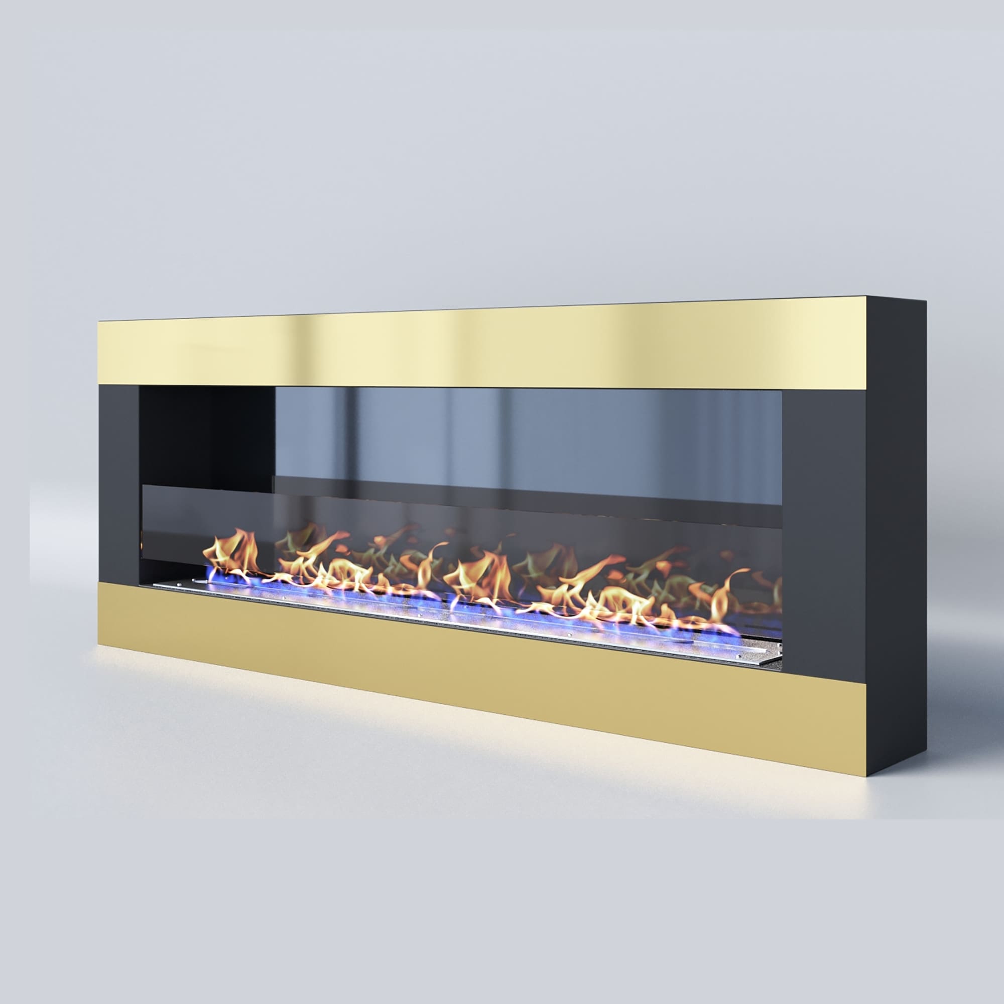 Биокамин "Русский огонь" Голд 1500N настенный с декоративным стеклом (стемалитом) по цене 68 650 руб.