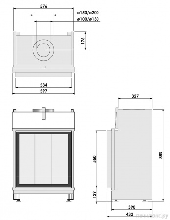 Газовый камин BellFires Original Topsham Small Газовый камин BellFires Original Topsham Small